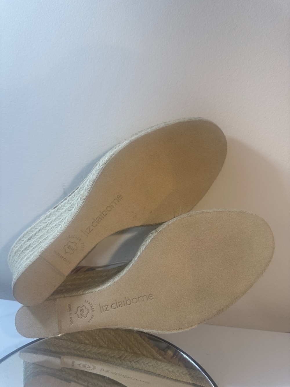 Liz Claiborne Brynn Multicolor Plaid Espadrille Wedges - Size 10M - Picture 9 of 12